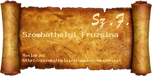 Szombathelyi Fruzsina névjegykártya